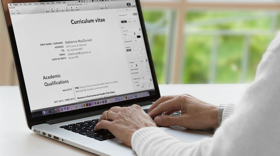 Editing layout of academic CV