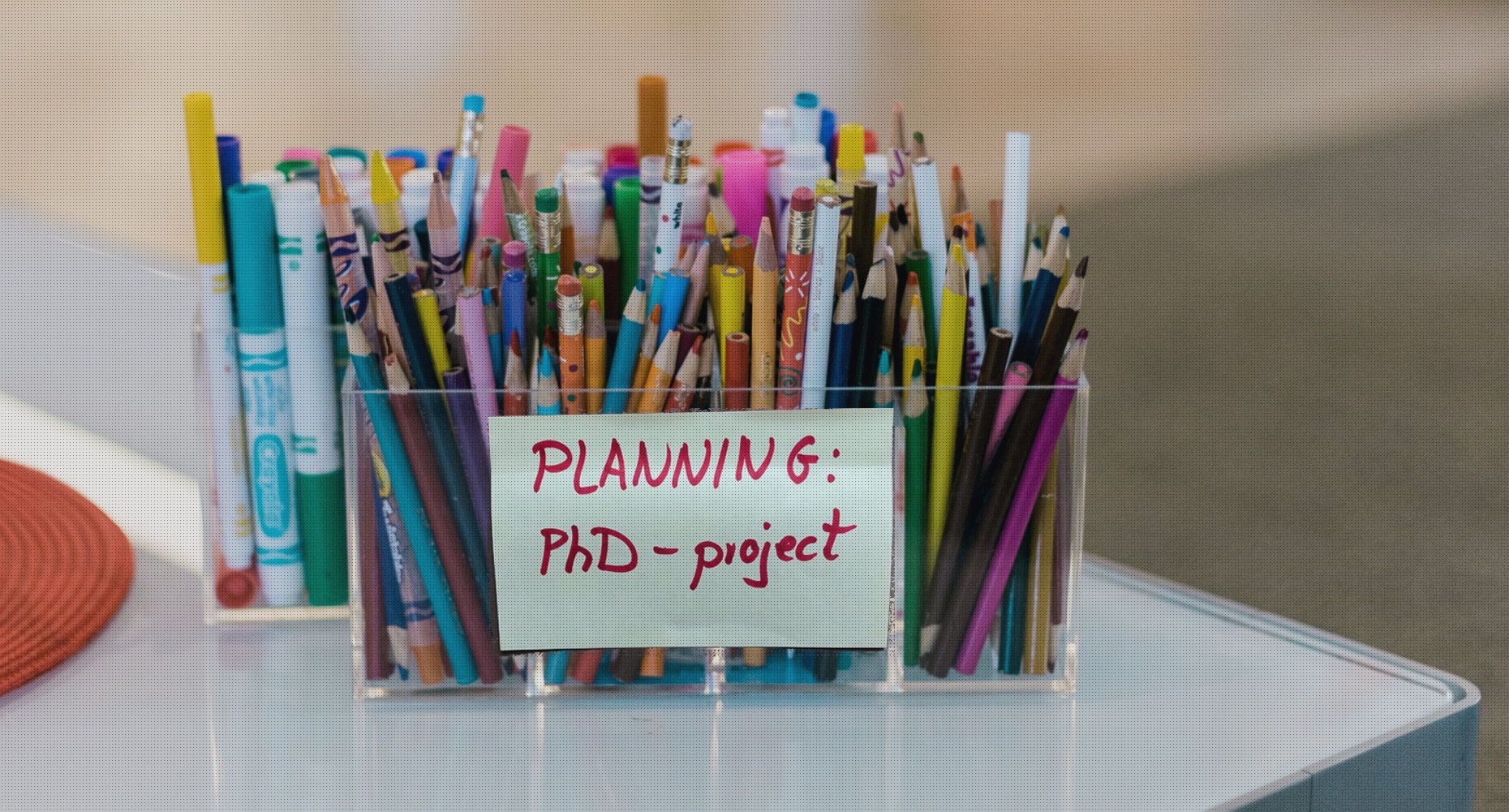 Coloured pencils for PhD project planning