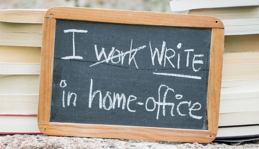 Paper writing in home office