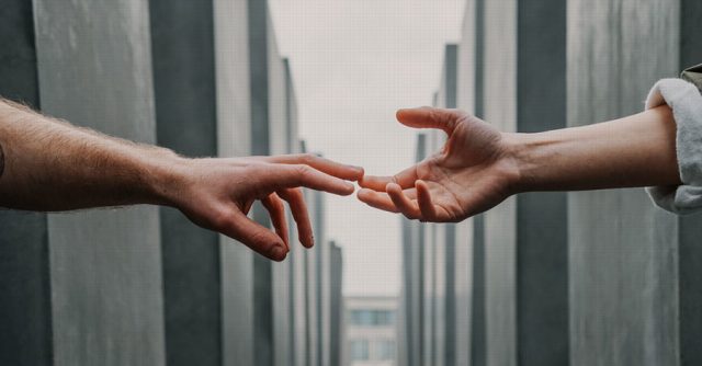 hand reaching out for help