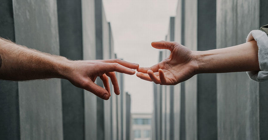 hand reaching out for help