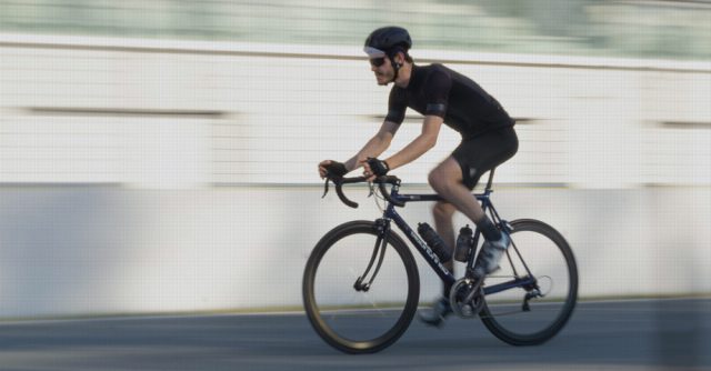 Bicyclist going at high speed!
